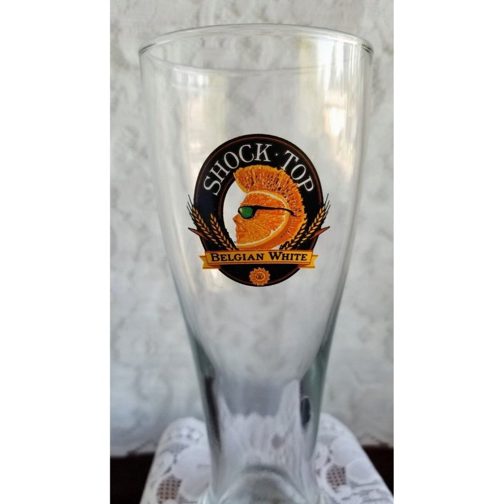 Vintage (2) Shock-Top Belgium Quality Beer Glass - Logo - Bar ware - Collectible